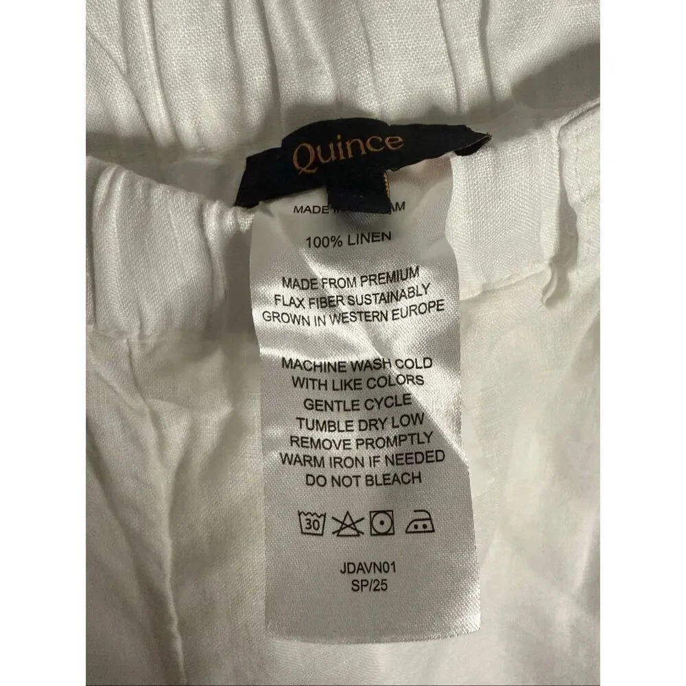 Quince 100% European Linen Pants White Size XL